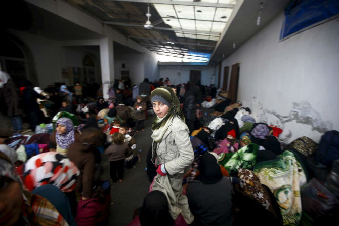 Cảnh chật chội trong một khu trại tị nạn ở Syria.