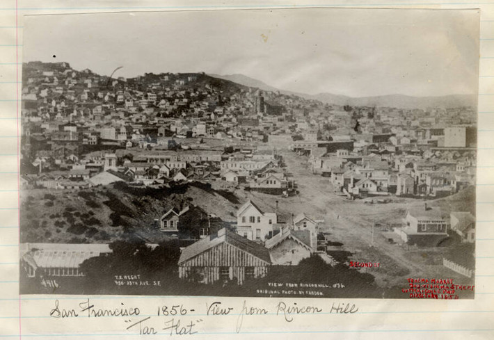 Một góc nhìn từ khu phố Rincon Hill của San Francisco năm 1856.