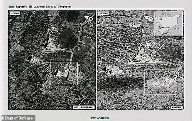 Khi lực lượng Delta ập vào, thủ lĩnh tối cao IS al-Baghdadi tháo chạy vào đường hầm trong khu nhà. Cùng đường, hắn đã kích hoạt đai bom trên người để tự sát cùng với hai đứa con dưới 12 tuổi của mình.