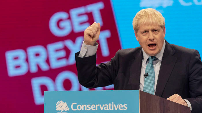 Ngày 19/10 vừa qua, ông Johnson tiếp tục hứng chịu thất bại lớn khi thỏa thuận Brexit mới mà ông đạt được với EU không được Quốc hội Anh chấp thuận. Thay vào đó, Quốc hội yêu cầu ông đề nghị EU cho thêm thời hạn để thực hiện Brexit. Ảnh: FT.