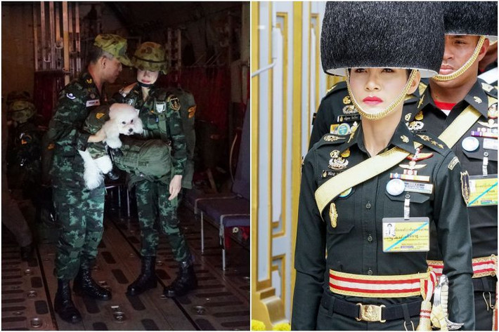 Tuy nhiên, ngày 21/10, Quốc vương Maha Vajiralongkorn đã tước bỏ mọi chức vị và quân hàm của Hoàng quý phi Sineenat Wongvajirapakdi vì tội “không trung thành với nhà vua” và có tham vọng rõ ràng muốn trở thành Hoàng hậu. Đây được coi biến động lớn của Hoàng gia Thái Lan trong 100 năm qua. Ảnh: ST.