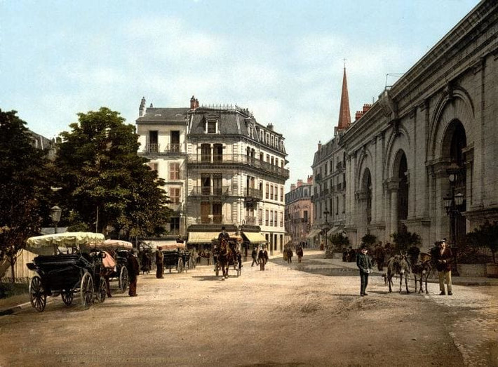 Quang cảnh tại một địa điểm ở Aix-les-Bains, nước Pháp, trong những năm 1890.