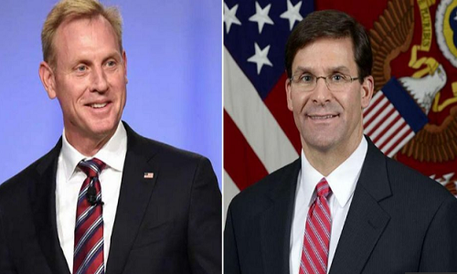 Chỉ gần 6 tháng kể từ khi đảm nhiệm vai trò Quyền Bộ trưởng Quốc phòng Mỹ, ông Patrick Shanahan mới đây quyết định từ chức vì lý do gia đình. Tổng thống Trump sau đó đã chỉ định Bộ trưởng Lục quân Mark Esper (phải) làm Quyền Bộ trưởng Quốc phòng mới thay thế ông Shanahan. Ảnh: FN.