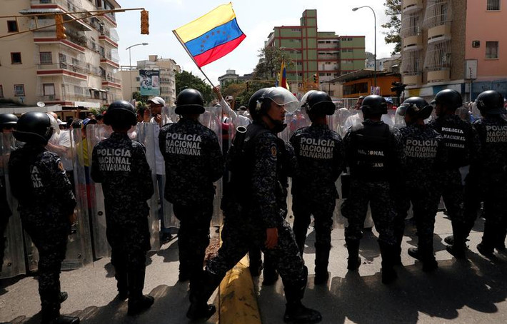 Lực lượng cảnh sát Venezuela đã được triển khai để trấn áp đám đông người biểu tình ở thủ đô Caracas ngày 9/3.