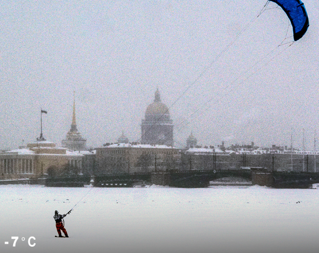 Nhiệt độ trung bình vào tháng 1 ở St.Petersburg là -7 độ C.