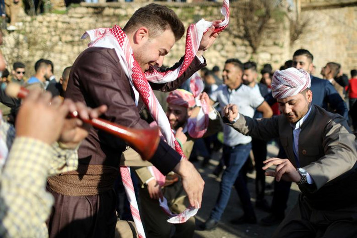Những người Kurd ở Iraq nhảy múa ăn mừng hôm 20/3.