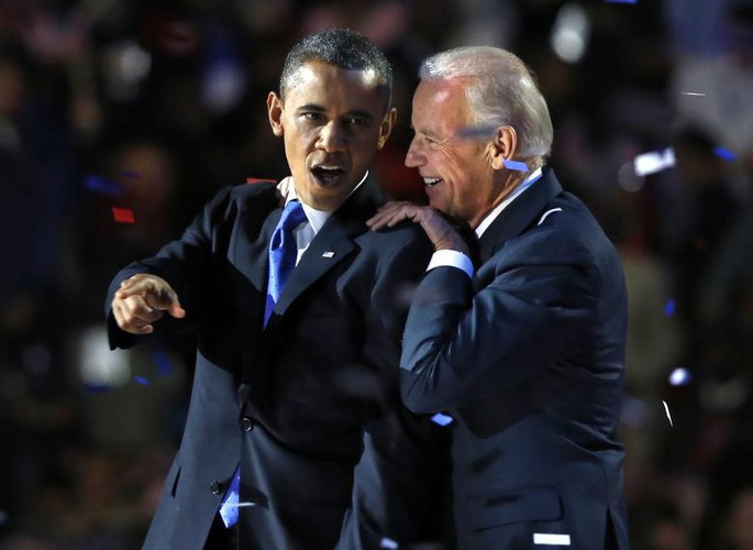 Ngày 23/8/2008, ứng viên Tổng thống Mỹ khi đó là ông Barack Obama thông báo rằng ông Joe Biden sẽ là liên danh với ông trong cuộc đua vào Nhà Trắng. Ảnh: Reuters.