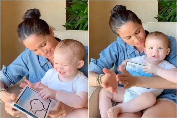 Gia đình Công nương Markle đang sinh sống tại Los Angeles, Mỹ. Ảnh: Công nương Anh đọc sách cho con trai.