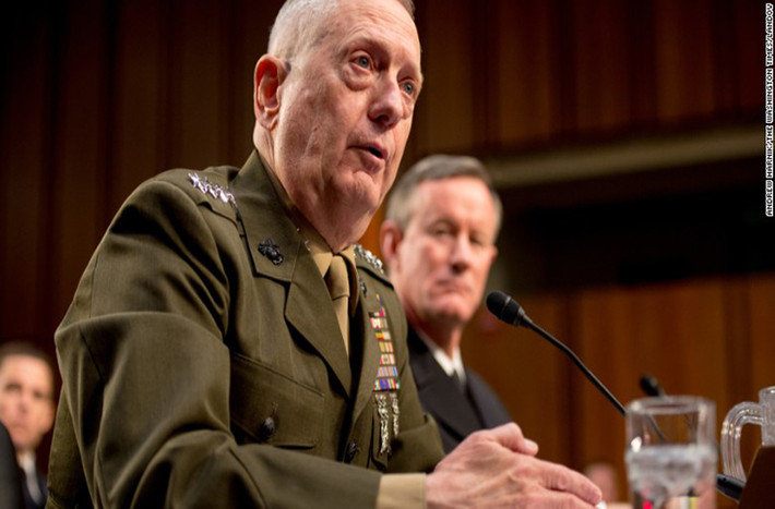 Bộ trưởng Quốc phòng Mỹ James Mattis sinh ngày 8/9/1950 tại Pullman, Washington. Ông được đánh giá là người tận tậm với công việc và đất nước mình. Ảnh: CNN.