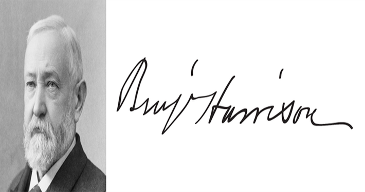 Benjamin Harrison là tổng thống thứ 23 của Mỹ, phục vụ một nhiệm kì từ ngày 4/3/1889 đến 4/3/1893.