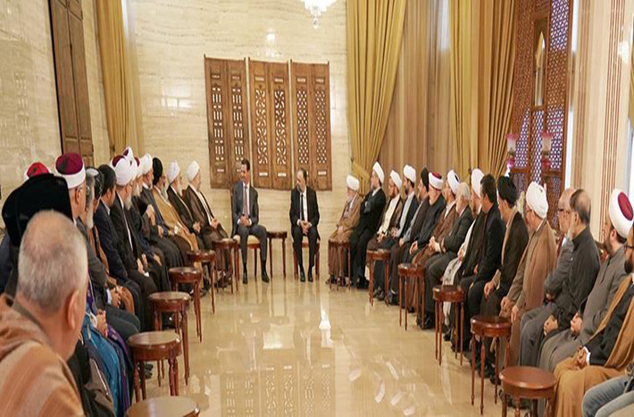 Thông tin này xuất hiện giữa lúc truyền thông phương Tây trước đó đưa tin ông Assad đã rời bỏ đất nước trước nguy cơ Syria bị không kích sau nghi án tấn công hóa học tại Douma cuối tuần trước. Ảnh: Sana.