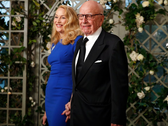 Ông trùm truyền thông Rupert Murdoch và vợ, Jerry Hall, được mời tới dự tiệc. Ảnh: BI.