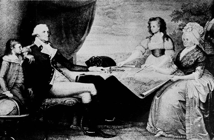 Năm 1759, George Washington kết hôn với Martha Dandridge Custis. Khi Washington được bầu làm Tổng thống vào năm 1789 và 1792, gia đình ông không sống trong Nhà Trắng bởi khi đó Nhà Trắng vẫn đang trong quá trình xây dựng. Đến nay, ông là vị tổng thống duy nhất không sống trong Nhà Trắng.
