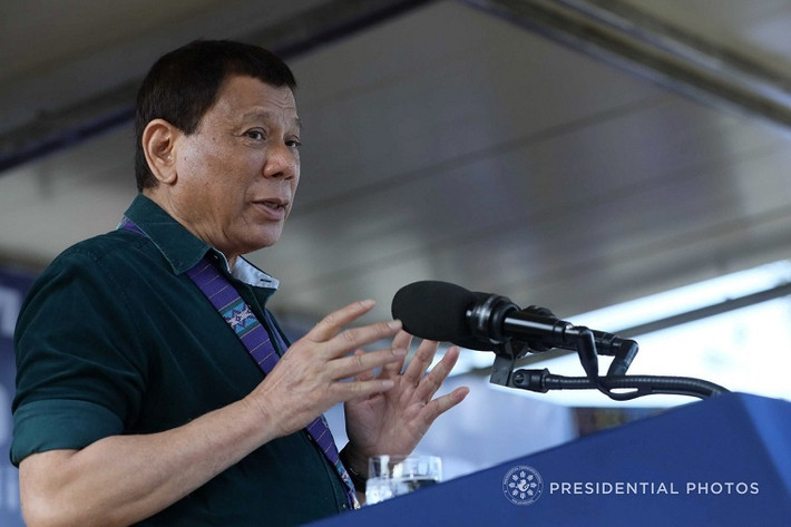 Nhà lãnh đạo Philippines gửi lời cám ơn tới những người lính khi phát biểu trong chuyến thị sát tại Mipaga ngày 30/1.