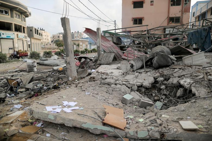 Cảnh tan hoang tại thành phố Gaza hôm 11/5.
