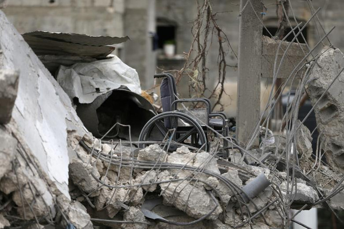 Cảnh tượng đổ nát tại Gaza sau nhiều ngày giao tranh ác liệt giữa Israel và Hamas.