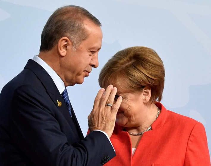 Thủ tướng Đức Merkel chào đón Tổng thống Thổ Nhĩ Kỳ Erdogan tới dự Hội nghị G20.