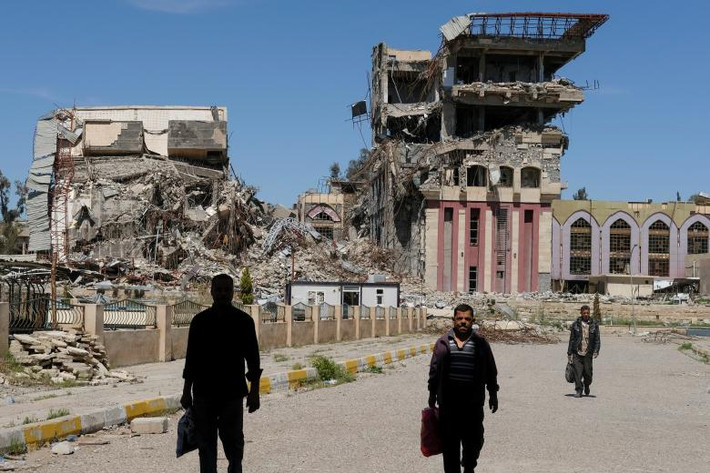 Trường Đại học Mosul bị tàn phá trong chiến tranh. Ảnh chụp hồi tháng 4/2017.