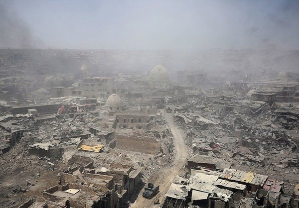 Cảnh tượng không khác gì "ngày tận thế" ở Mosul, Iraq. Ảnh: FNA.