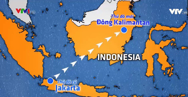Chiều 26/8, Tổng thống Indonesia Joko Widodo chính thức thông báo rằng vị trí của thủ đô mới của Indonesia sẽ nằm giữa hai khu vực Penajam Paser Utara và Kutai Kartanegara ở tỉnh Đông Kalimantan. Ảnh: VTV.