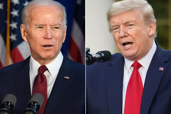Mối quan hệ ngày càng xấu đi giữa Washington và Bắc Kinh trở thành tâm điểm trước thềm bầu cử Tổng thống Mỹ vào ngày 3/11 tới. Ông Joe Biden (trái), ứng viên đại diện của Đảng Dân chủ tham gia cuộc đua vào Nhà Trắng 2020, và Tổng thống đương nhiệm Donald Trump (phải), ứng viên đại diện của Đảng Cộng hòa, đã đưa ra quan điểm của họ về Trung Quốc. Ảnh: CNBC.