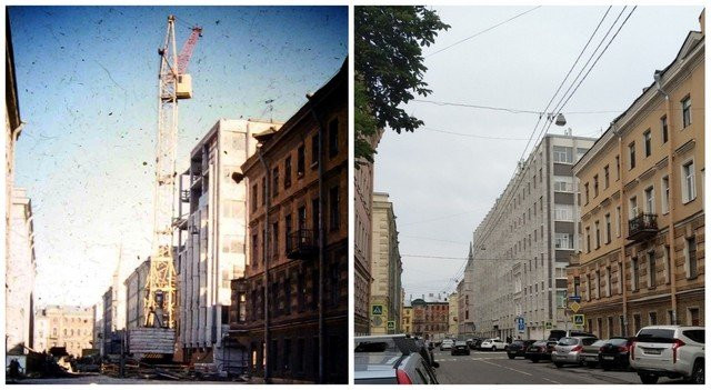 Một địa điểm ở Saint Petersburg năm 1974 (trái) và 2020.