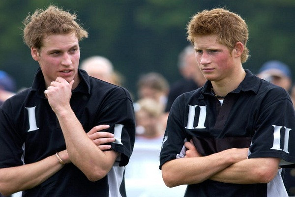 Hoàng tử William và em trai, Harry, chơi polo tại câu lạc bộ polo Beaufort hồi năm 2003.