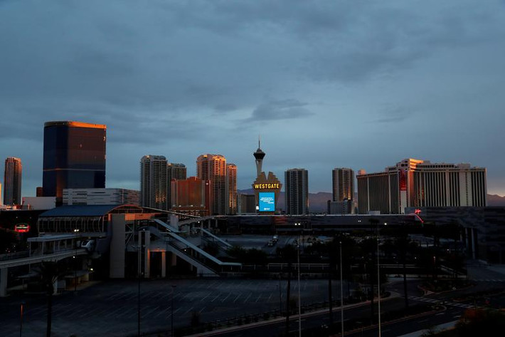 Khách sạn casino và nghỉ dưỡng Westgate cũng đóng cửa im lìm. Bức ảnh được chụp ngày 10/4.