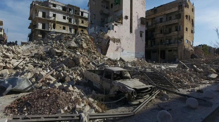 Thành phố cổ Aleppo bị phá hủy trong những trận mưa bom bão đạn hôm 12/10.