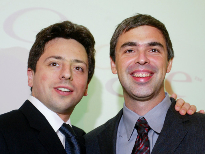 Hai nhà đồng sáng lập Google Sergey Brin và Larry Page nằm trong số những người những người giàu nhất thế giới trong năm qua. Ảnh: Getty.