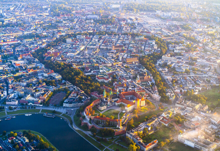 Trung tâm lịch sử của Krakow. Krakow từng là thủ đô của Ba Lan và vẫn là một trong những thành phố đẹp nhất.