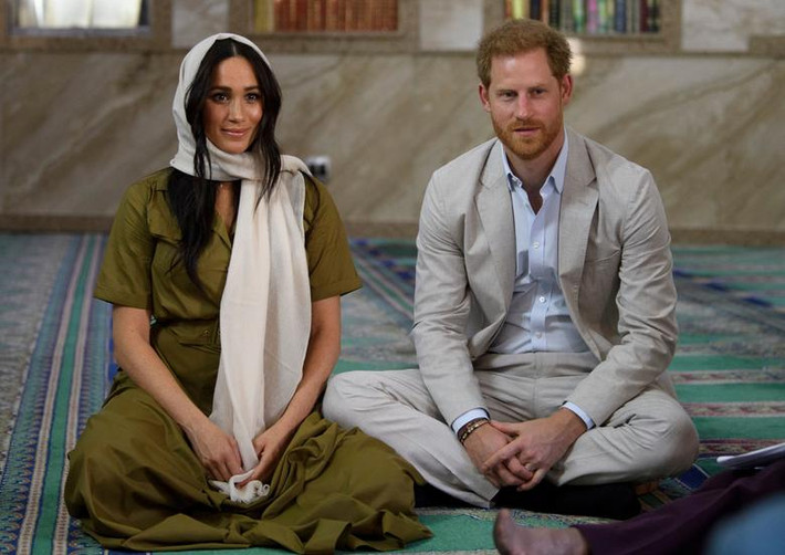 Hoàng tử Harry và Công nương Meghan thăm Auwal, nhà thờ Hồi giáo đầu tiên và lâu đời nhất của Nam Phi, tại Bo Kaap, Cape Town, ngày 24/9/2019.