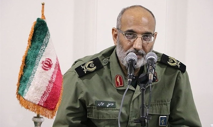 "Iran đã xác định được các mục tiêu quan trọng của Mỹ trong khu vực từ lâu. 35 mục tiêu của Mỹ trong khu vực cũng như Tel Aviv đều nằm trong tầm với của chúng tôi", Tướng Gholamali Abuhamzeh, người đứng đầu lực lượng Vệ binh Cách mạng Hồi giáo Iran (IRGC) ở tỉnh Kerman, miền nam Iran, cho hay. Ảnh: Tasnim.