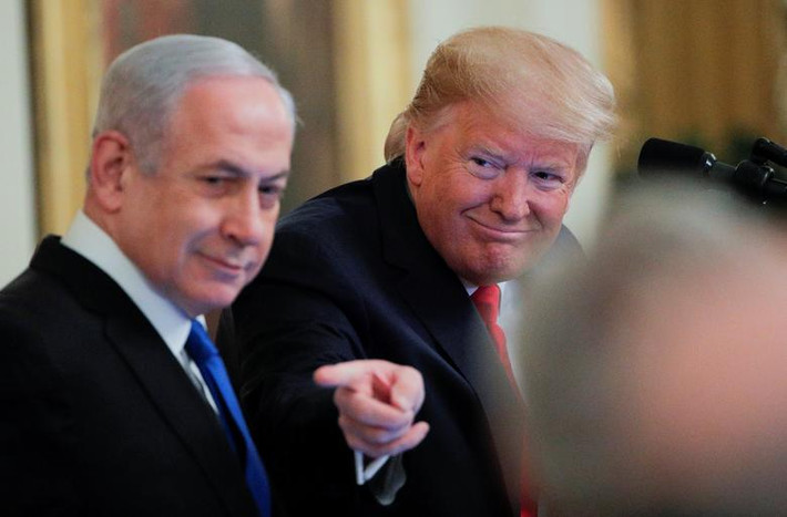 Trong bài phát biểu tại Nhà Trắng ngày 28/1, Tổng thống Trump đã công bố "Kế hoạch Hòa bình Trung Đông" mà ông gọi là “Thỏa thuận thế kỷ”. (Nguồn ảnh: Reuters)
