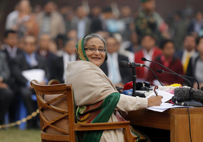 Thủ tướng Bangladesh Sheikh Hasina trong bức ảnh chụp ngày 6/1/2014.