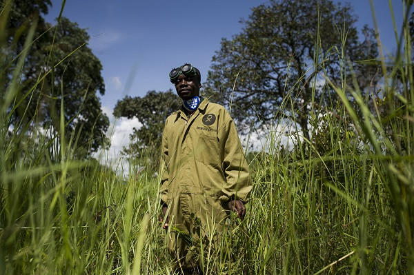 Trong ảnh là Kashindi, một người nuôi ong ở trại tị nạn Nyarugusu, Tanzania. Người đàn ông 47 tuổi này là một người tị nạn đến từ Nam Kivu, Cộng hòa Công-gô, và đã sống ở Nyarugusu từ năm 1997.
