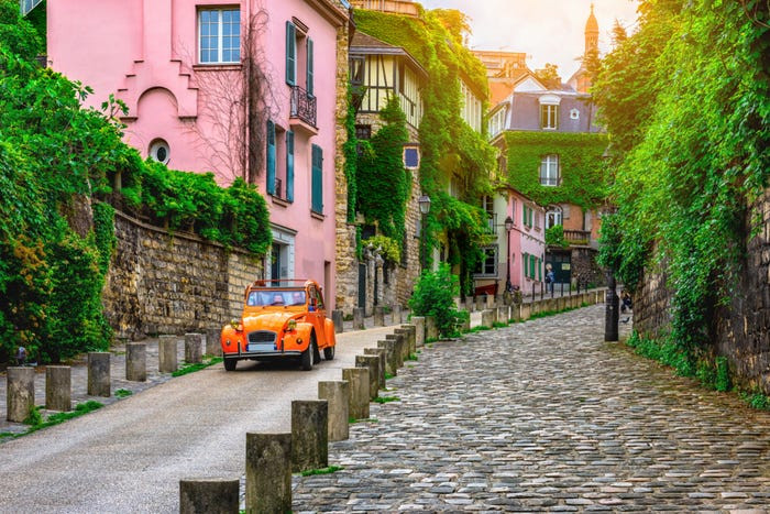 Đường phố ở thủ đô Paris, Pháp.