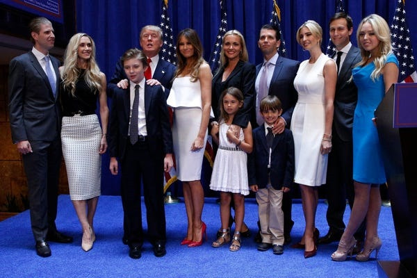 Năm 2015, cuộc sống của các thành viên trong gia đình ông Trump đều thay đổi khi ông Trump thông báo chiến dịch tranh cử Tổng thống năm 2016.