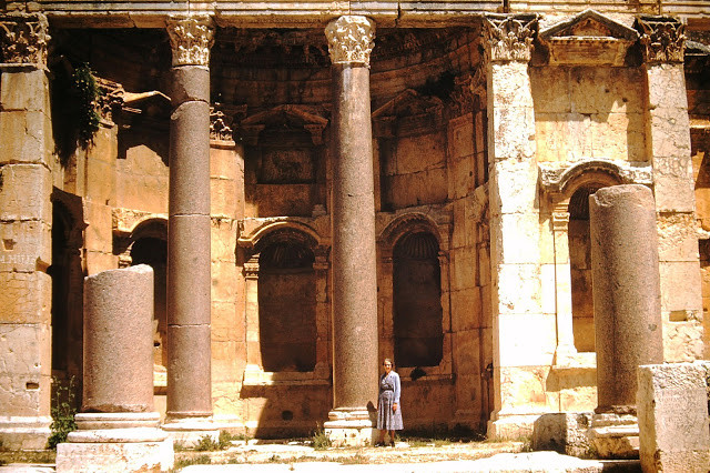 Một phần của ngôi đền Baalbeck nổi tiếng ở Lebanon.