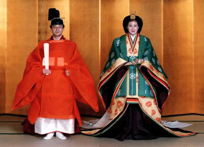 Hoàng Thái tử Nhật Bản Naruhito và cô dâu Masako trong lễ cưới hồi tháng 6/1993.