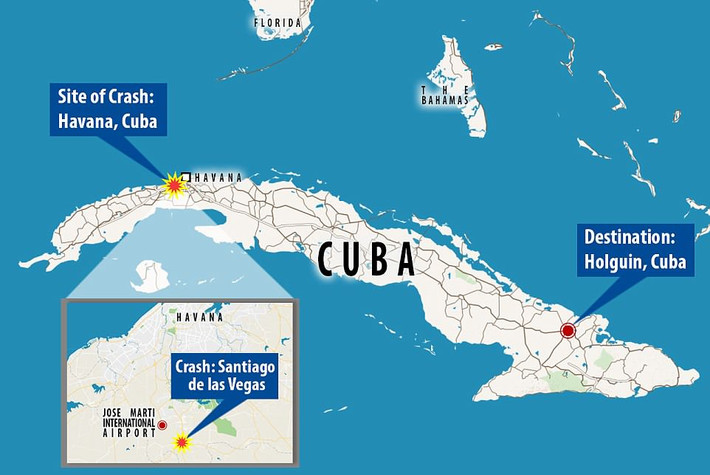 Khi đó, chiếc máy bay Boeing 737, do Cubana de Aviacion thuê của hãng hàng không Damojh của Mexico, chở 104 hành khách và 9 thành viên phi hành đoàn gặp nạn khi đang trên đường từ sân bay quốc tế Jose Marti của thủ đô La Habana tới thành phố Holguin. Ảnh: DM.