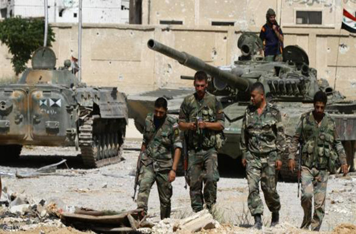 Còn tại Nam Damascus, Quân đội Syria đã phát hiện hệ thống đường hầm lớn và kho vũ khí từng được nhóm phiến quân sử dụng trong lúc tuần tra vùng ngoại ô Babila, Beit Sahm và Yalda. Ảnh: AMN.