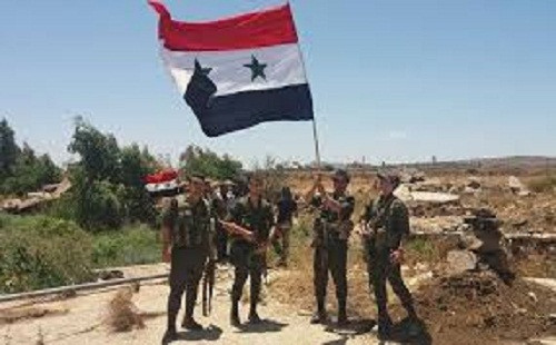 Lực lượng pháo binh Syria cũng gây thương vong lớn cho nhóm phiến quân ở thị trấn Latamanieh và các khu vực xung quanh ở Nam Idlib. Ảnh: Rudaw.