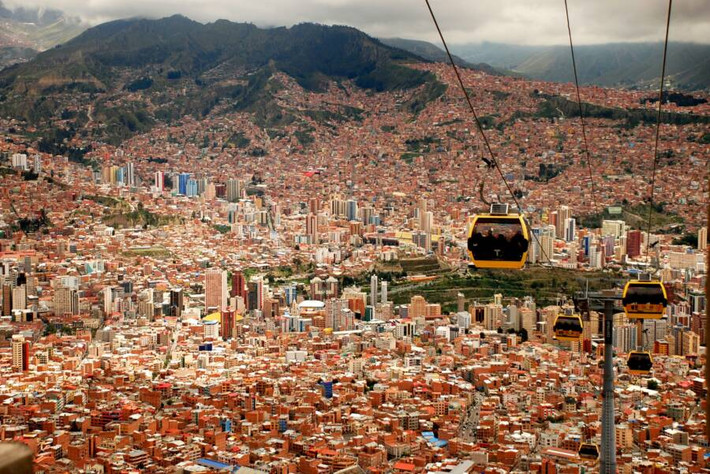 Cáp treo ở La Paz.