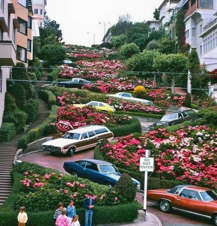 Phố Lombard ở San Francisco, Mỹ, năm 1975.