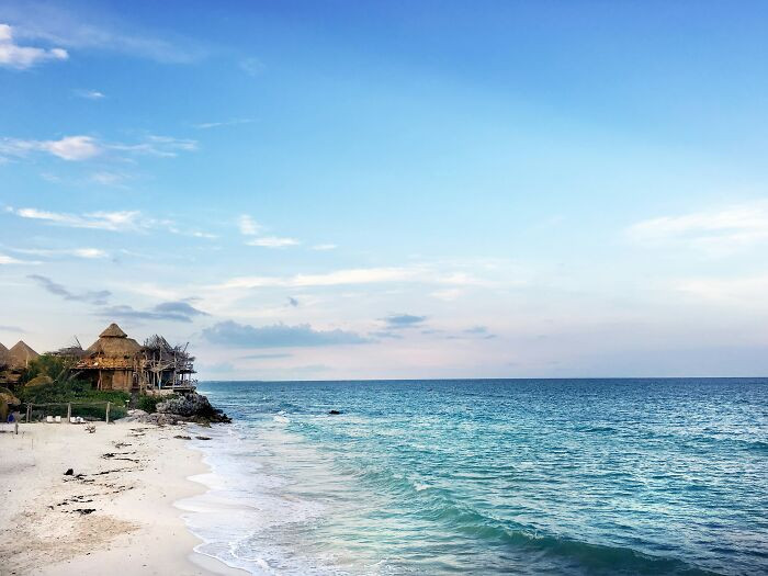 Bãi biển ở Tulum, Mexico.