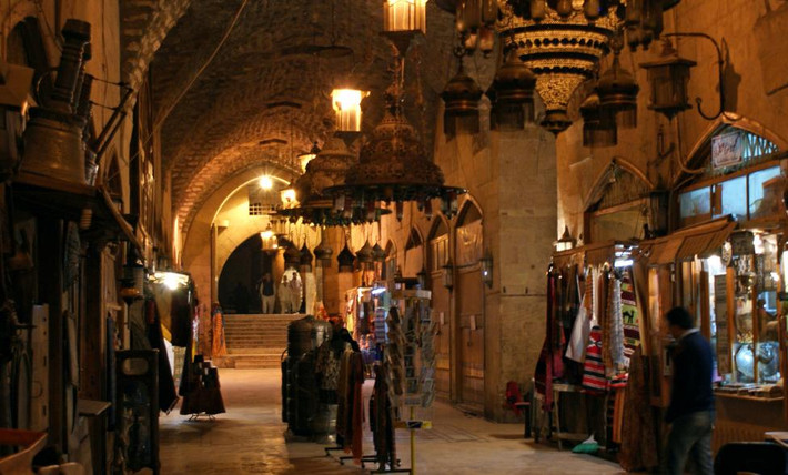 Khu chợ Khan al-Shounah bày bán nhiều mặt hàng hôm 11/12/2009.
