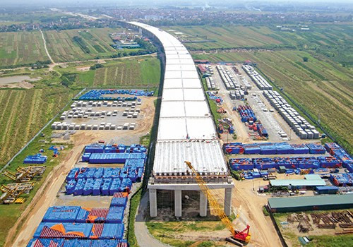 Tổng quan cầu dẫn phía Bắc (huyện Đông Anh).