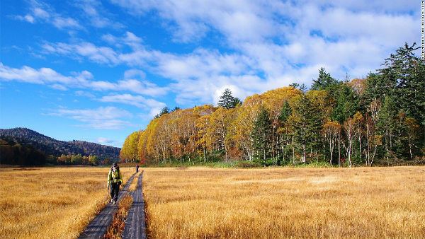 Vẽ đẹp thanh bình ở Oe Wetlands của ngôi làng Hioemata, tỉnh Fukushima. Fukushima có nhiều phong cảnh thiên nhiên đẹp cuốn hút du khách.