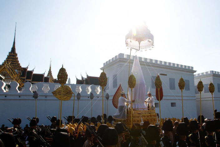 Trước đó, ngày 21/10, buổi tổng duyệt cho lễ diễu hành đám tang cố Nhà vua Bhumibol đã diễn ra tại thủ đô Bangkok. Ảnh: Reuters.